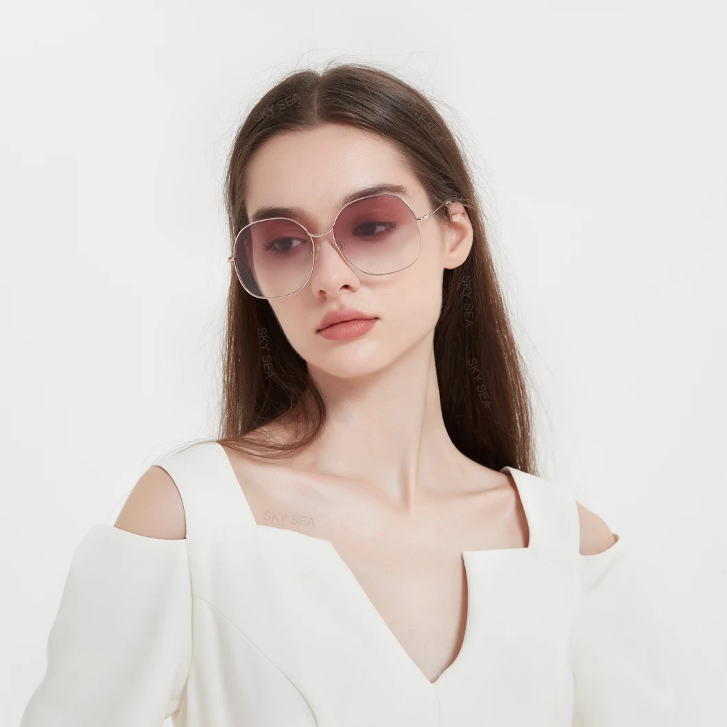 Wholesale Metal Sun Glasses for Fashionable Square Cnady Color Gradient Block UV400 Clear Lenses Sunglasses